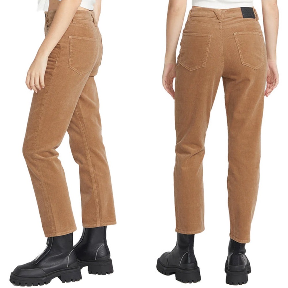 PLUS Volcom NWT Stoned Straight Mocha Corduroy Trouser Cropped Pant Size 32